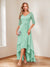 A-Line/Princess V-Neck Half Sleeves Asymmetrical Mother of the Bride Dresses with Appliques