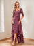 A-Line/Princess V-Neck Half Sleeves Asymmetrical Mother of the Bride Dresses with Appliques