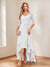 A-Line/Princess V-Neck Half Sleeves Asymmetrical Mother of the Bride Dresses with Appliques