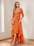 A-Line/Princess V-Neck Half Sleeves Asymmetrical Mother of the Bride Dresses with Appliques