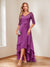 A-Line/Princess V-Neck Half Sleeves Asymmetrical Mother of the Bride Dresses with Appliques