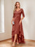 A-Line/Princess V-Neck Half Sleeves Asymmetrical Mother of the Bride Dresses with Appliques
