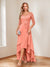 A-Line/Princess V-Neck Half Sleeves Asymmetrical Mother of the Bride Dresses with Appliques