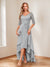 A-Line/Princess V-Neck Half Sleeves Asymmetrical Mother of the Bride Dresses with Appliques