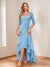 A-Line/Princess V-Neck Half Sleeves Asymmetrical Mother of the Bride Dresses with Appliques