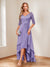 A-Line/Princess V-Neck Half Sleeves Asymmetrical Mother of the Bride Dresses with Appliques