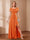 A-Line/Princess Scoop Asymmetrical Mother of the Bride Dresses with Rhinestone & Ruffles