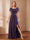A-Line/Princess Scoop Asymmetrical Mother of the Bride Dresses with Rhinestone & Ruffles