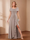 A-Line/Princess Scoop Asymmetrical Mother of the Bride Dresses with Rhinestone & Ruffles