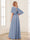 A-Line/Princess Cowl Neck Half Sleeves Long Mother of the Bride Dresses with Appliques