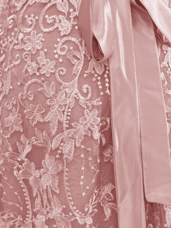 A-Line/Princess Scoop Short Sleeves Mother of the Bride Dresses with Appliques &amp; Beading