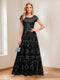 A-Line/Princess Scoop Short Sleeves Mother of the Bride Dresses with Appliques & Beading