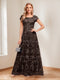 A-Line/Princess Scoop Short Sleeves Mother of the Bride Dresses with Appliques & Beading