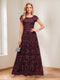 A-Line/Princess Scoop Short Sleeves Mother of the Bride Dresses with Appliques & Beading