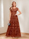 A-Line/Princess Scoop Short Sleeves Mother of the Bride Dresses with Appliques & Beading