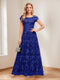 A-Line/Princess Scoop Short Sleeves Mother of the Bride Dresses with Appliques & Beading