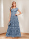 A-Line/Princess Scoop Short Sleeves Mother of the Bride Dresses with Appliques & Beading