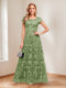 A-Line/Princess Scoop Short Sleeves Mother of the Bride Dresses with Appliques & Beading
