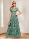 A-Line/Princess Scoop Short Sleeves Mother of the Bride Dresses with Appliques & Beading