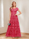 A-Line/Princess Scoop Short Sleeves Mother of the Bride Dresses with Appliques & Beading