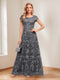 A-Line/Princess Scoop Short Sleeves Mother of the Bride Dresses with Appliques & Beading