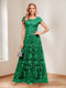 A-Line/Princess Scoop Short Sleeves Mother of the Bride Dresses with Appliques & Beading