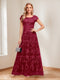 A-Line/Princess Scoop Short Sleeves Mother of the Bride Dresses with Appliques & Beading