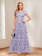 A-Line/Princess Scoop Short Sleeves Mother of the Bride Dresses with Appliques & Beading