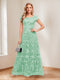 A-Line/Princess Scoop Short Sleeves Mother of the Bride Dresses with Appliques & Beading