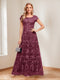 A-Line/Princess Scoop Short Sleeves Mother of the Bride Dresses with Appliques & Beading
