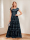 A-Line/Princess Scoop Short Sleeves Mother of the Bride Dresses with Appliques & Beading