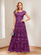 A-Line/Princess Scoop Short Sleeves Mother of the Bride Dresses with Appliques & Beading