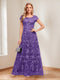 A-Line/Princess Scoop Short Sleeves Mother of the Bride Dresses with Appliques & Beading