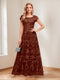 A-Line/Princess Scoop Short Sleeves Mother of the Bride Dresses with Appliques & Beading