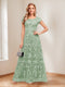 A-Line/Princess Scoop Short Sleeves Mother of the Bride Dresses with Appliques & Beading