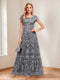 A-Line/Princess Scoop Short Sleeves Mother of the Bride Dresses with Appliques & Beading