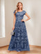 A-Line/Princess Scoop Short Sleeves Mother of the Bride Dresses with Appliques & Beading