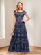 A-Line/Princess Scoop Short Sleeves Mother of the Bride Dresses with Appliques & Beading
