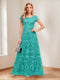 A-Line/Princess Scoop Short Sleeves Mother of the Bride Dresses with Appliques & Beading