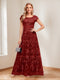 A-Line/Princess Scoop Short Sleeves Mother of the Bride Dresses with Appliques & Beading