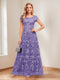 A-Line/Princess Scoop Short Sleeves Mother of the Bride Dresses with Appliques & Beading