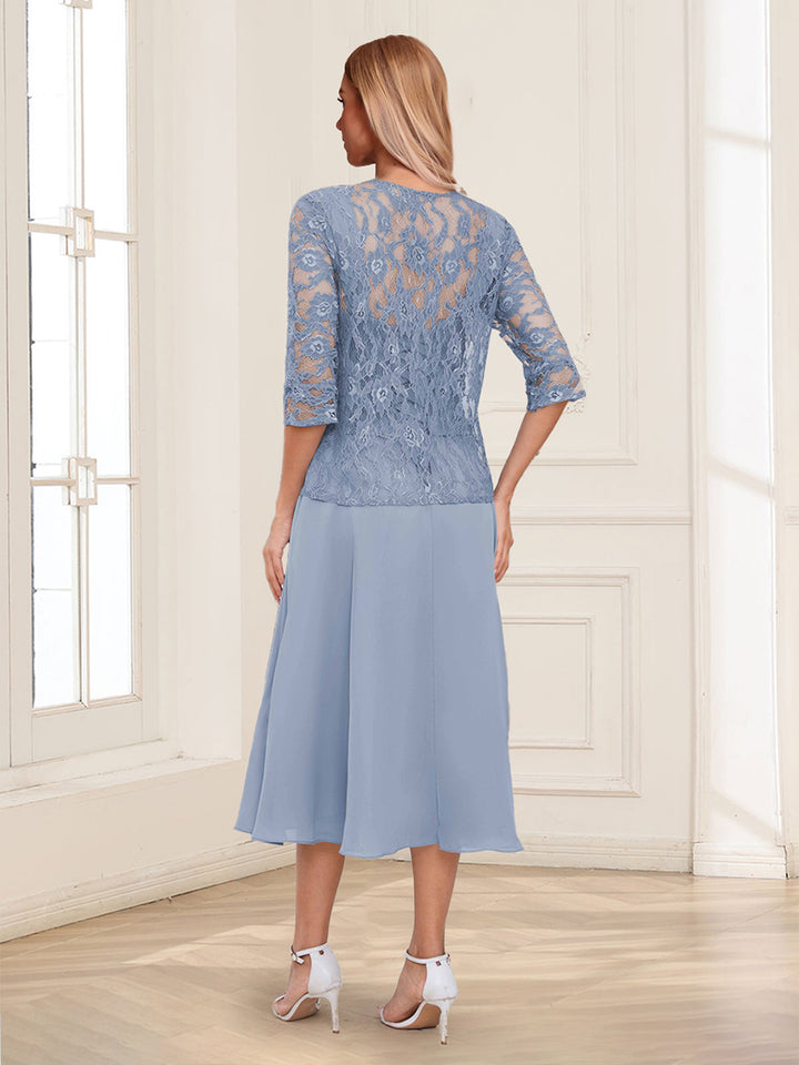 A-Line/Princess Square Neck Mother of the Bride Dresses with Lace Appliques &amp; Jacket