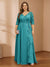A-Line/Princess V-Neck Plus Size Mother of the Bride Dresses with Appliques & Watteau Train