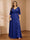 A-Line/Princess V-Neck Plus Size Mother of the Bride Dresses with Appliques & Watteau Train