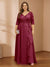 A-Line/Princess V-Neck Plus Size Mother of the Bride Dresses with Appliques & Watteau Train
