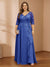 A-Line/Princess V-Neck Plus Size Mother of the Bride Dresses with Appliques & Watteau Train