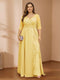 A-Line/Princess V-Neck Plus Size Mother of the Bride Dresses with Appliques & Watteau Train