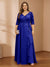 A-Line/Princess V-Neck Plus Size Mother of the Bride Dresses with Appliques & Watteau Train