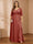 A-Line/Princess V-Neck Plus Size Mother of the Bride Dresses with Appliques & Watteau Train