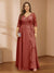 A-Line/Princess V-Neck Plus Size Mother of the Bride Dresses with Appliques & Watteau Train
